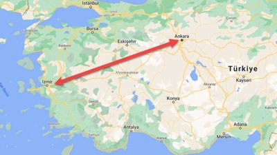Ankara İzmir arası kaç km?