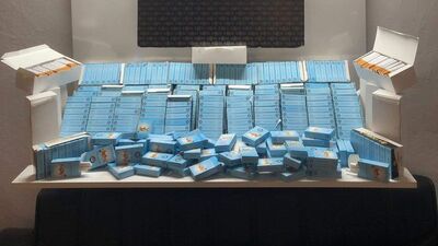 Sinop'ta 11 bin 300 dolu makaron ele geçirildi