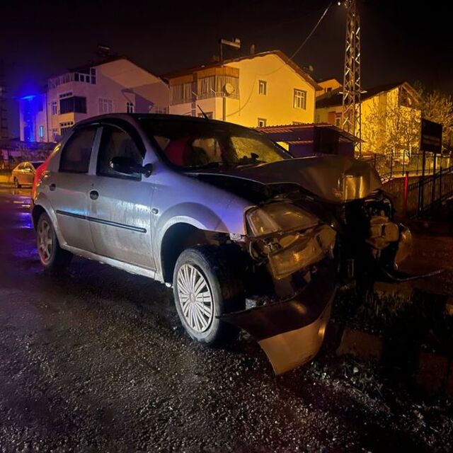 Otomobil elektrik direğine çarptı: 1 yaralı