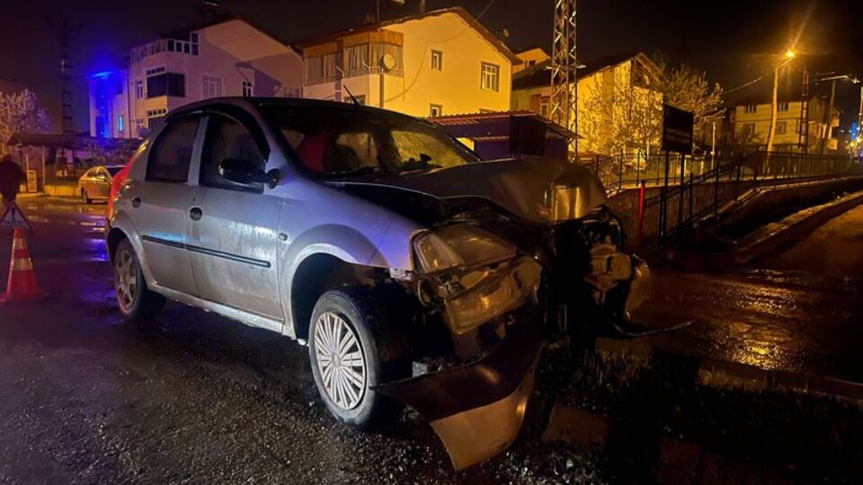 Otomobil elektrik direğine çarptı: 1 yaralı
