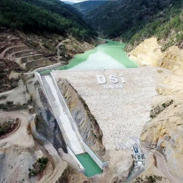 Karabük'teki Haslı Göleti'nde su tutulmaya başlandı