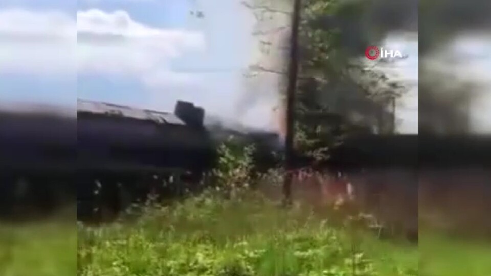 Rusya´da patlama sonrası yük treni raydan çıktı