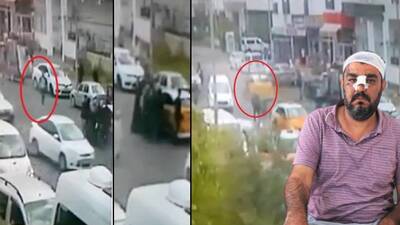 Taksici dehşeti! 100 metre sürükledi