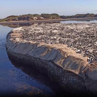 2 bin çuval midye kabuğundan adacık yaptılar