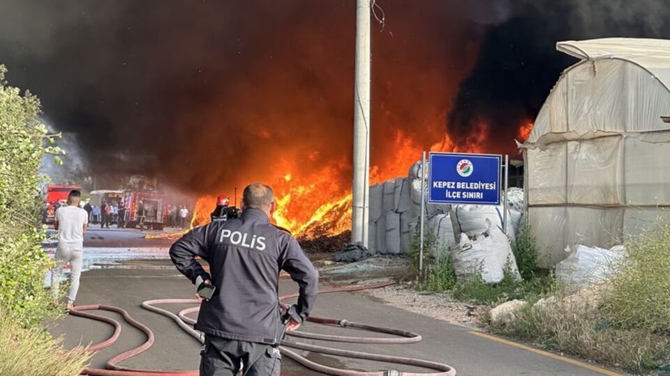 Geri dönüşüm deposunda çıkan yangın seralara sıçradı