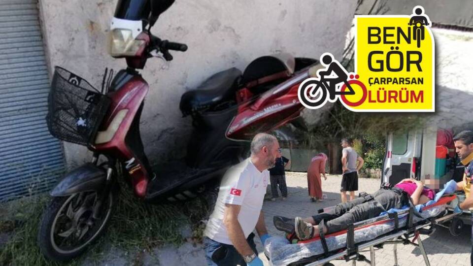 Elektrikli motosiklet sürücüsü çocuk ağır yaralandı