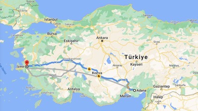 Adana-İzmir arası kaç km?