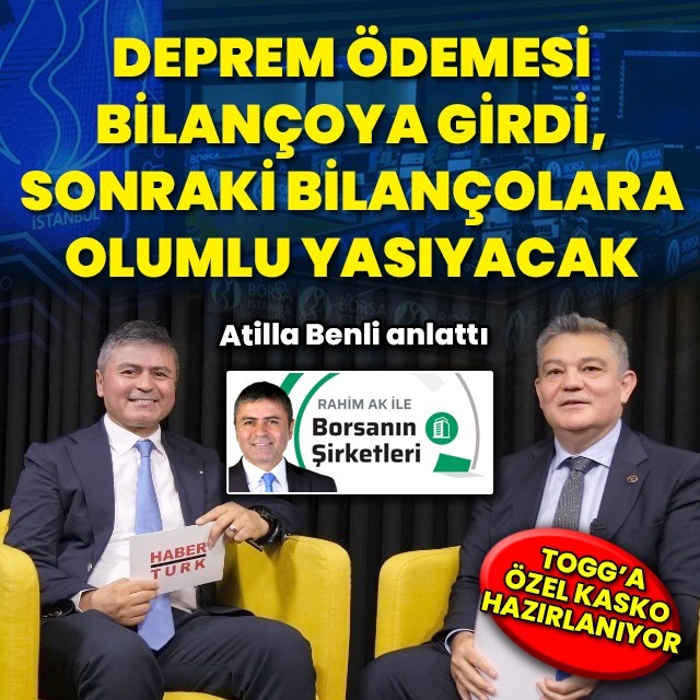 Deprem ödemesi bilançoya girdi