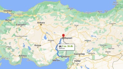 Kayseri-Adana arası kaç km?
