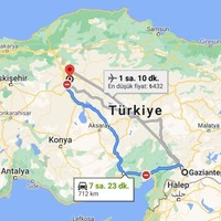 Ankara-Gaziantep arası kaç km?