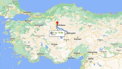 Ankara-Kırşehir arası kaç km?