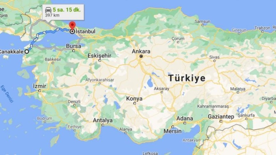 İstanbul-Çanakkale arası kaç km?