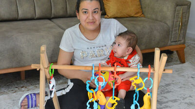 Anne ve babası işitme engelli olan SMA'lı bebek yardım bekliyor