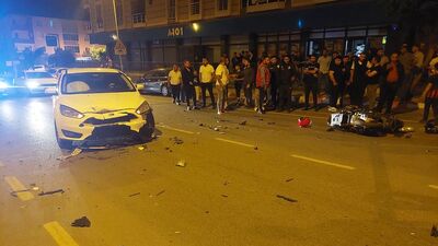 Otomobilin çarptığı motosiklet sürücüsü öldü