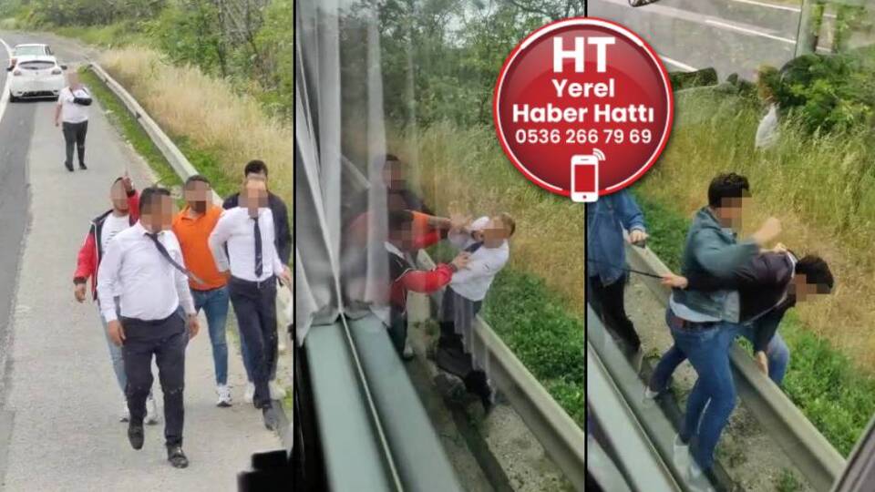 Edirne yolunda "sıkıştırma" kavgası kamerada!