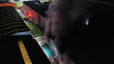 Bursa'da kauçuk fabrikasında yangın