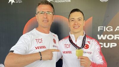 Milli cimnastikçi Ahmet Önder'den altın madalya
