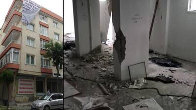 Avcılar'daki binada dikkat çeken pankart!