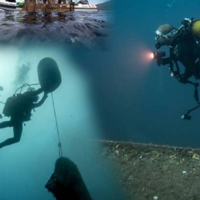 Karaburun'da 30 metrede "hayalet" temizliği!
