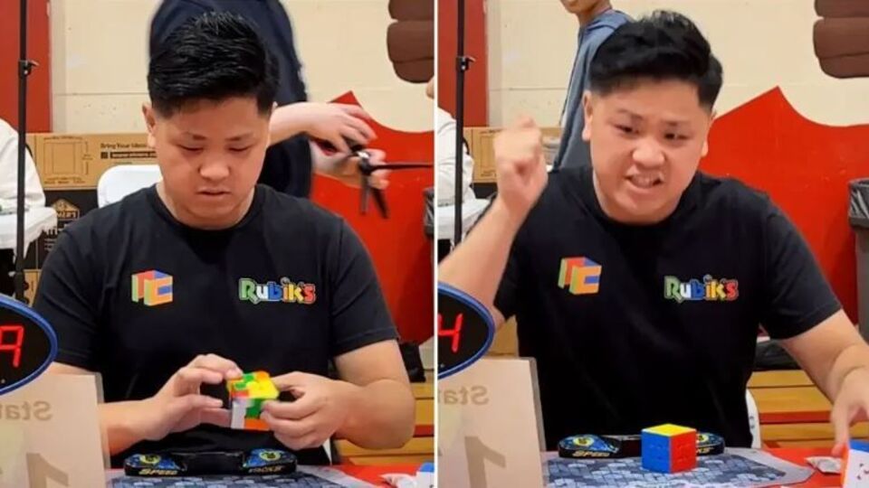 3.13 saniyede çözdü, rekor kırdı