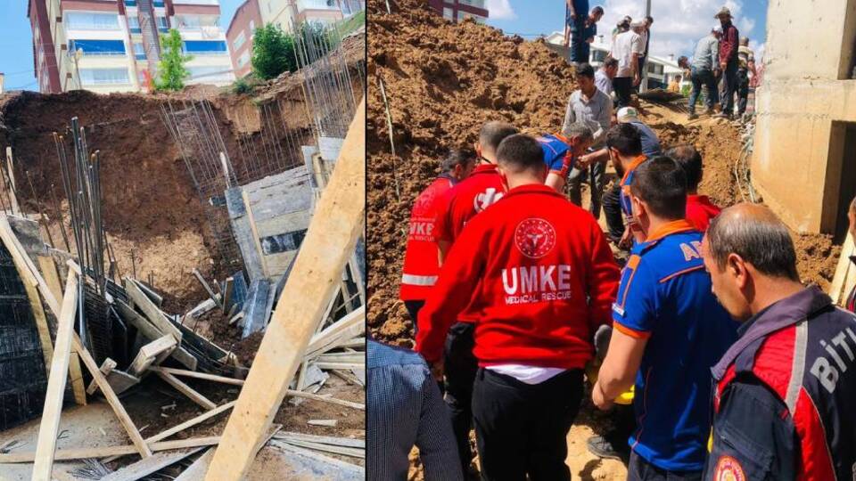 Bitlis'te inşaatta toprak kaydı: 2 yaralı