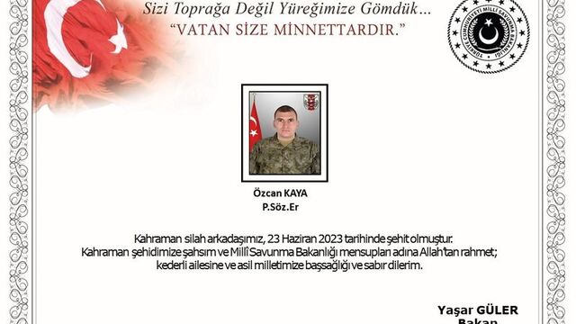 1 asker şehit oldu!
