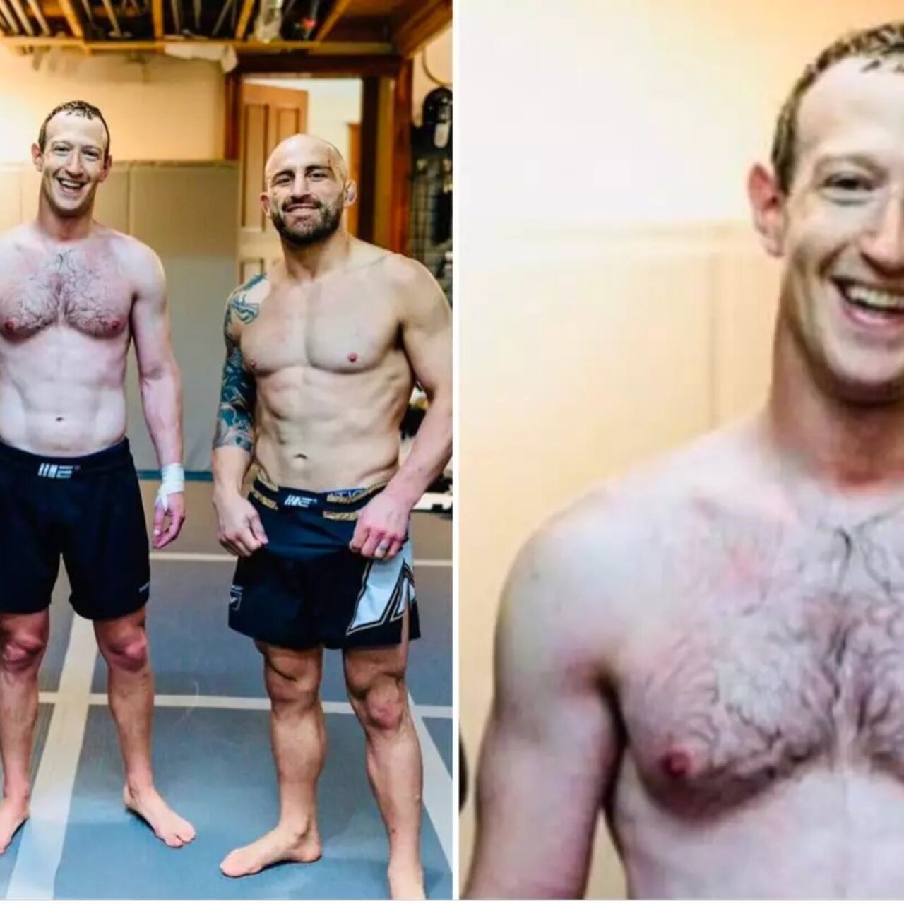 Zuckerberg UFC şampiyonlarıyla antremanda