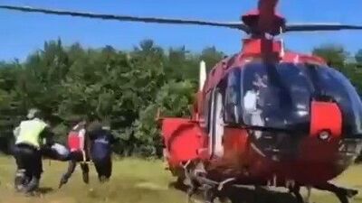 Ambulans helikopter 90 yaşındaki vatandaş için havalandı