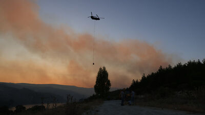 Manisa'daki orman yangınına müdahale sürüyor