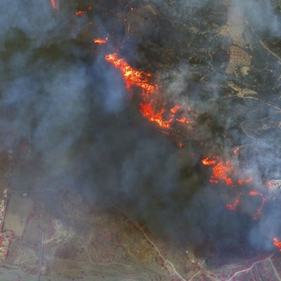 Rodos'taki yangın uydudan görüntülendi