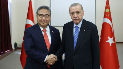 Cumhurbaşkanı Erdoğan, Güney Kore Dışişleri Bakanı Jin'i kabul etti