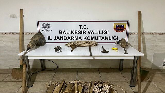 Bandırma'da kaçak kazı yapan şüpheli yakalandı