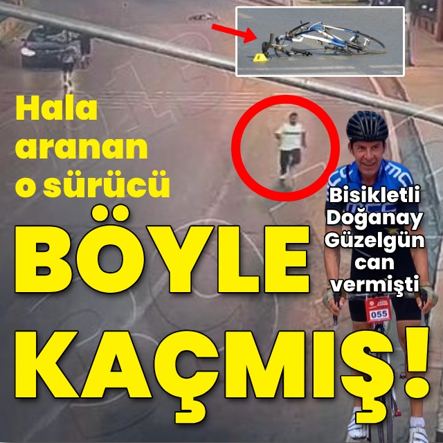 Bisikletliye çarpıp böyle kaçmış!