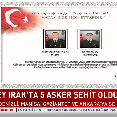 Kuzey Irak'ta 5 asker şehit oldu