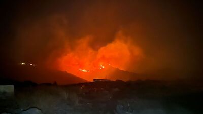 Marmara Adası'nda makilik alan yangını