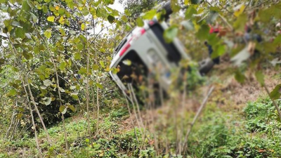 Kamyonet fındık bahçesine devrildi: 1 ölü, 1 yaralı