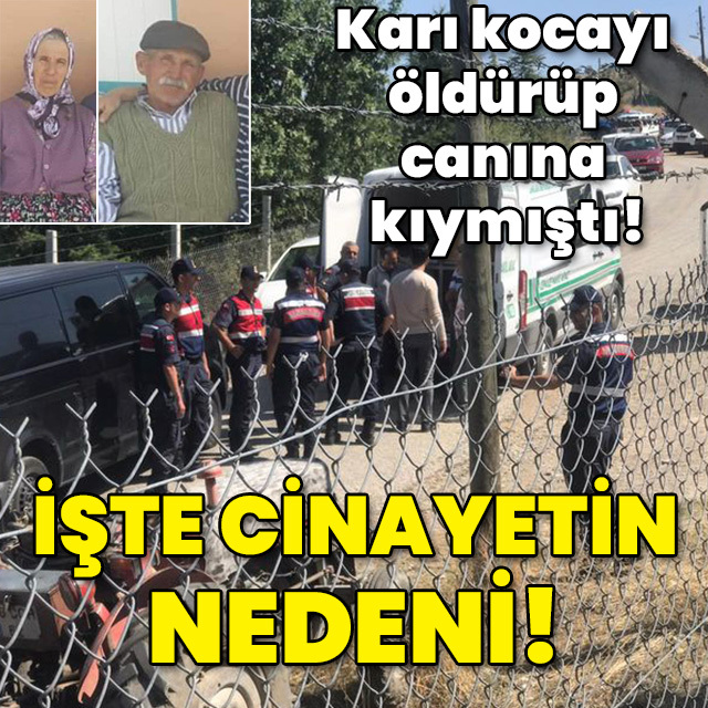 Karı kocayı öldürüp canına kıymıştı! İşte cinayetin nedeni!