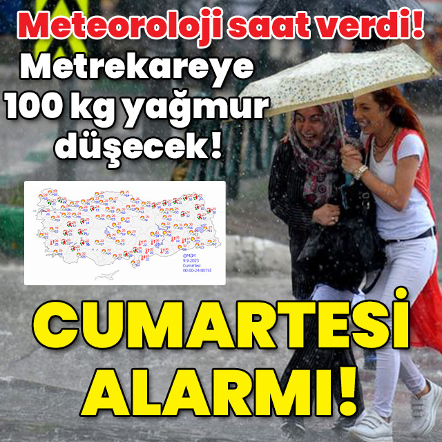 Meteoroloji saat verdi! Metrekareye 100 kg yağmur düşecek! Cumartesi alarmı!
