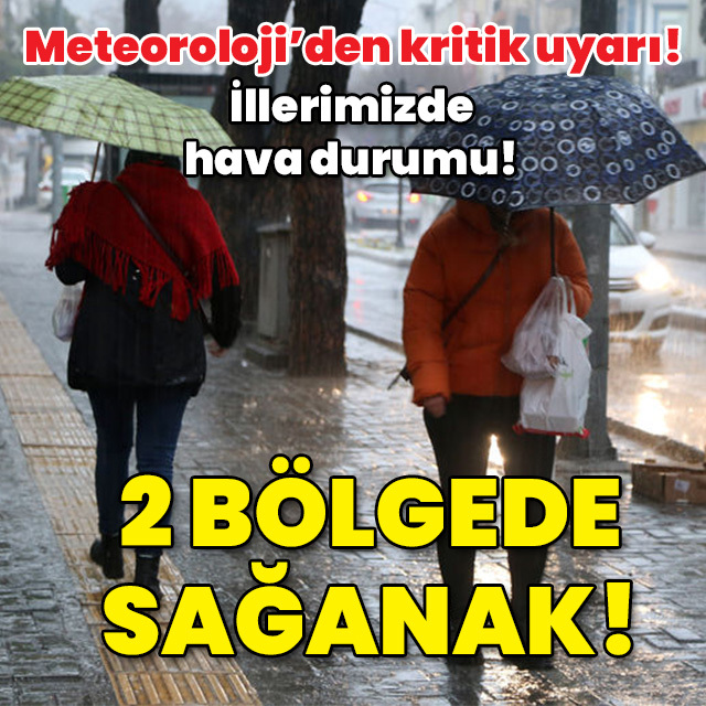 Meteoroloji açıkladı! 2 bölgede sağanak!