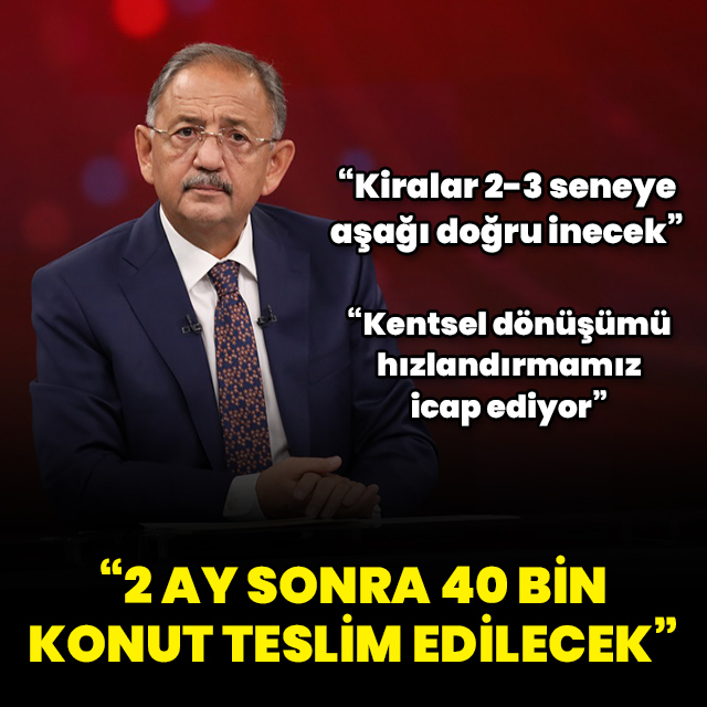 "2 ay sonra 40 bin konut teslim edilecek"