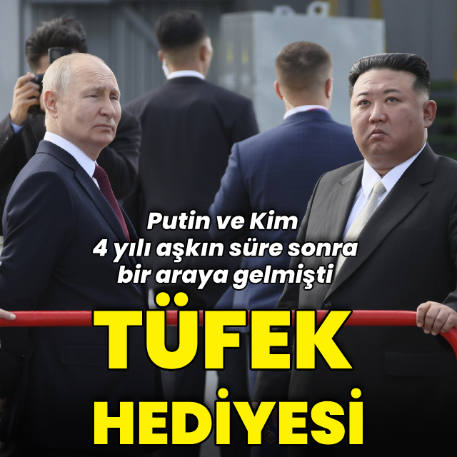 Kim ve Putin'den tüfek hediyesi