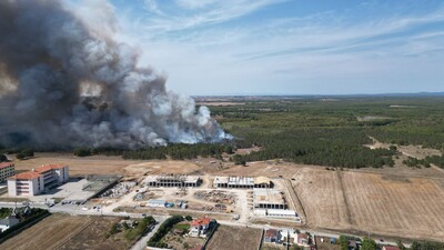 Tekirdağ'da ormanlık alanda yangın!