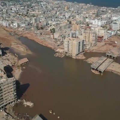 Libya'daki afetin boyutu havadan görüntülendi!
