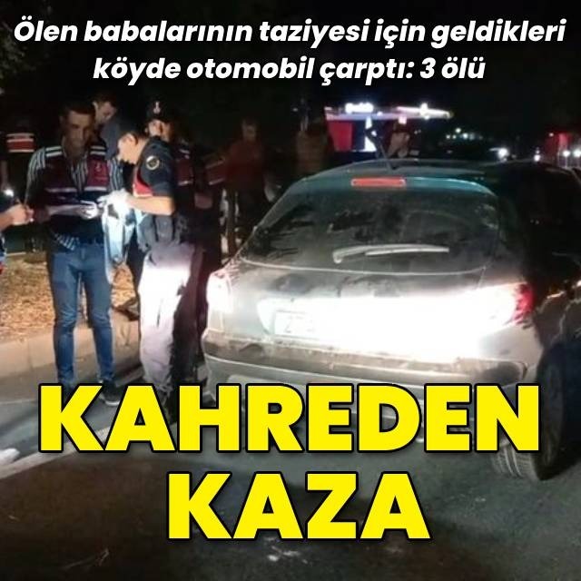 Taziye evinden dönerken kaza: 3 ölü
