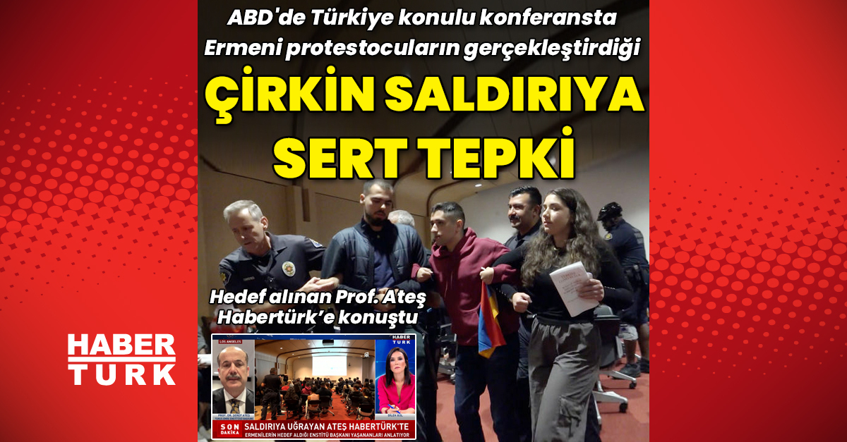 Çirkin saldırıya sert tepki! ABD’de Türkiye temalı konferanstaki Ermeni protestoculara polis müdahale etti