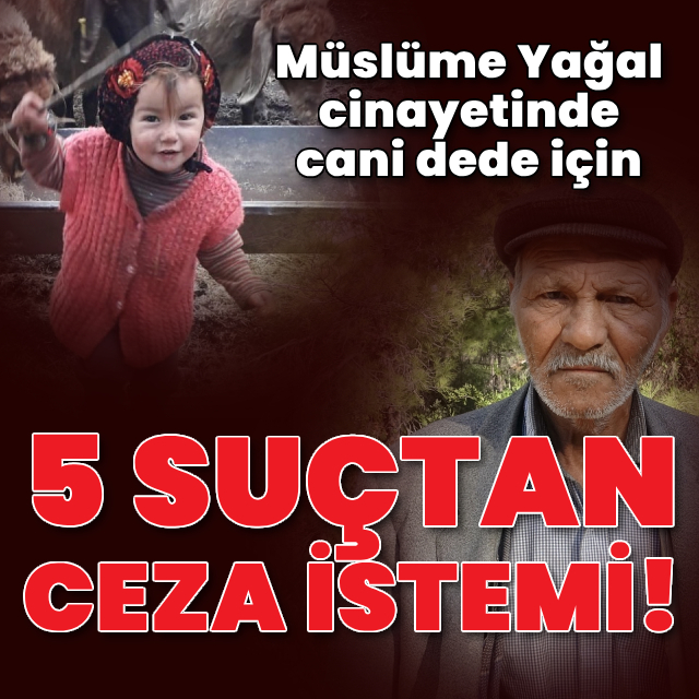 Müslüme'nin ölümünde cani dede için 5 suçtan ceza istemi!