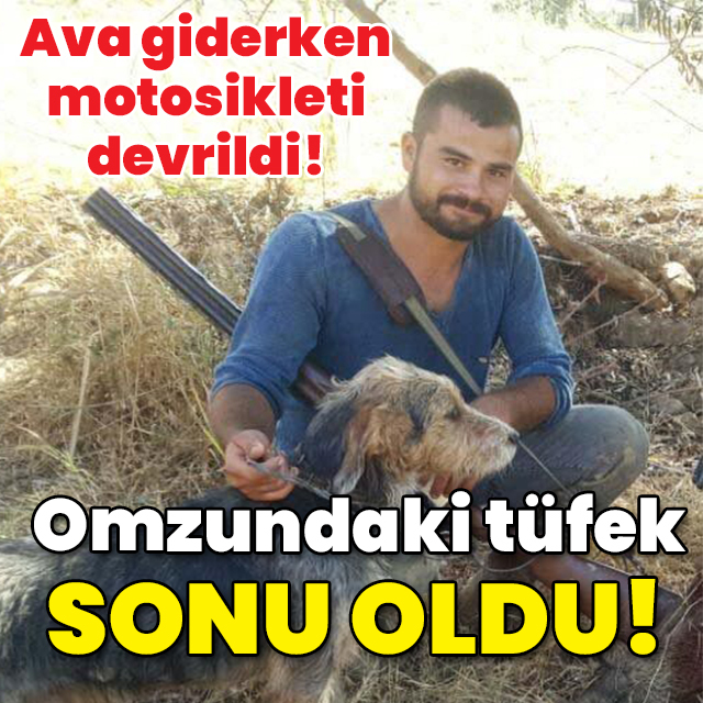 Ava giden avcının motosikleti devrildi! Omzundaki tüfek sonu oldu!