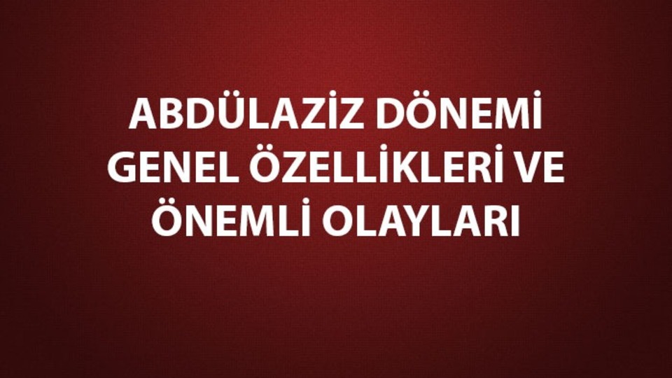 Abdülaziz dönemi gelişmeleri