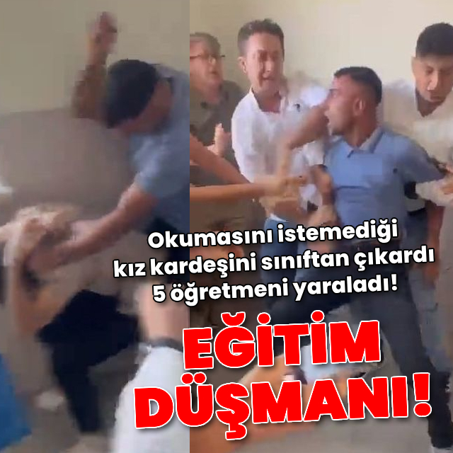 Okulu bastı öğretmenlere saldırdı!