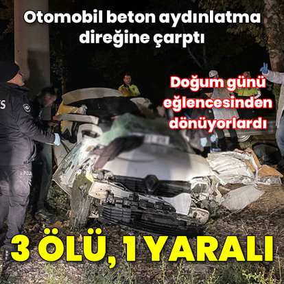 Bursa'da feci kaza: 3 kişi ölü, 1 yaralı